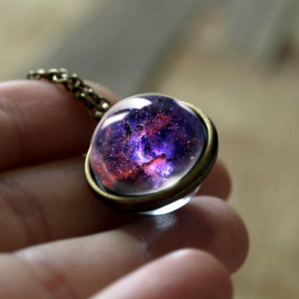 Nebula Galaxy Double Sided Pendant Necklace