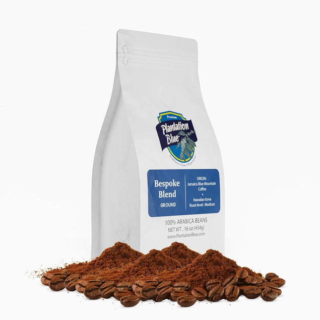 PREMIUM PLANTATION BLUE TRADITION CLASS EXPERIENCE 100% Jamaica Blue Mountain Coffee Medium Roasted and Ground (16oz)