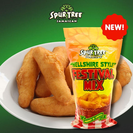 Spur Tree Jamaican Hellshire Style Festival Mix - Seasoned Coating for Crispy Flavor - Frying Magic for Deliciously Easy Meals - 12 Oz (2-Pack)