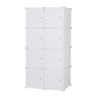 8 Cube Organizer Stackable Plastic Cube Storage Shelves Design Multifunctional Modular Closet Cabinet with Hanging Rod