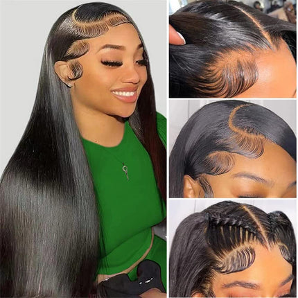 mengkai 26 Inch 13X6 HD Lace Front Wigs Human Hair Pre Plucked 13x6 Straight Lace Front Wigs Human Hair Frontal Wigs for Women Human Hair Straight Frontal Wigs Human Hair with Baby Hair