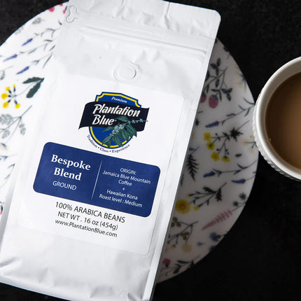 PREMIUM PLANTATION BLUE TRADITION CLASS EXPERIENCE 100% Jamaica Blue Mountain Coffee Medium Roasted and Ground (16oz)