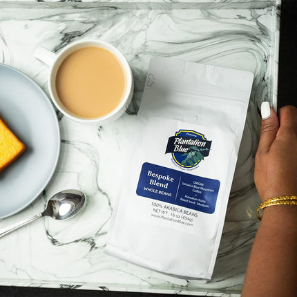 PREMIUM PLANTATION BLUE TRADITION CLASS EXPERIENCE 100% Jamaica Blue Mountain Coffee Medium Roasted and Ground (16oz)
