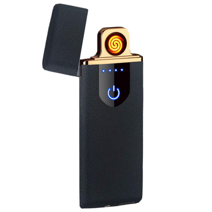 Electric Lighter, USB Rechargeable Lighter, Plasma Dual Arc, Windproof Flameless Pocket Metal, Incense, Camping (Red)