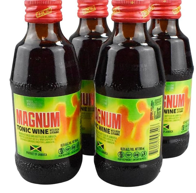 Magnum Tonic Wine with Iron & Vitamins from Jamaica (pack of 6 bottles at 200ml each)