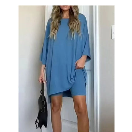 Summer Shorts Suit Fashion Loose Short-sleeved T-shirt And Slim Tight Pants Women's Clothing