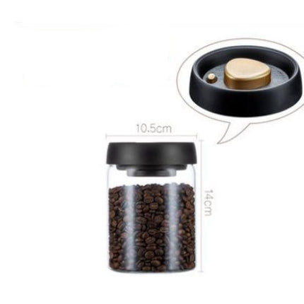 Vacuum Sealed Jug Set Black Coffee Beans Glass Airtight Canister Kitchen Food Grains Candy Keep Good Storage Jar Set Kitchen Gadgets