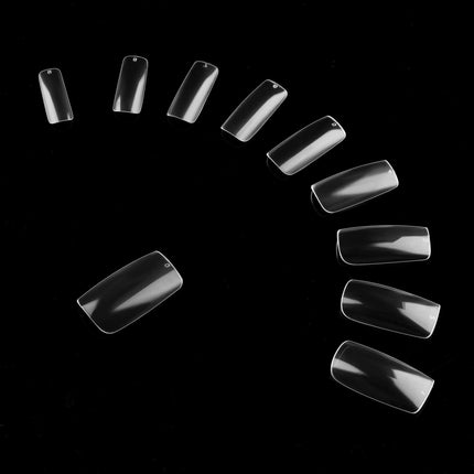 Full Cover Acrylic False Nail Tips, 500PCS Fake Nail Shape Artificial False Nails Tips 10 Sizes with Case for Nail Art Salons and Home DIY (Natural)