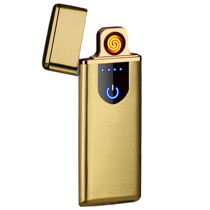 Electric Lighter, USB Rechargeable Lighter, Plasma Dual Arc, Windproof Flameless Pocket Metal, Incense, Camping (Red)