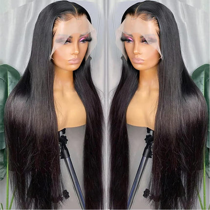 mengkai 26 Inch 13X6 HD Lace Front Wigs Human Hair Pre Plucked 13x6 Straight Lace Front Wigs Human Hair Frontal Wigs for Women Human Hair Straight Frontal Wigs Human Hair with Baby Hair