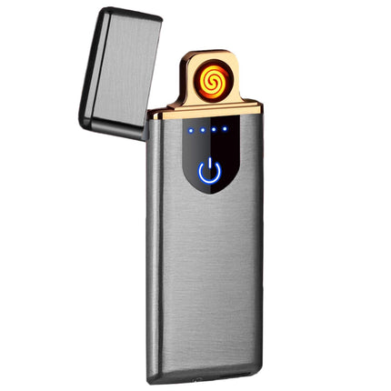 Electric Lighter, USB Rechargeable Lighter, Plasma Dual Arc, Windproof Flameless Pocket Metal, Incense, Camping (Red)