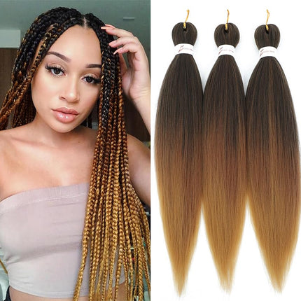 Easy Braids Ombre Braiding Hair Pre Stretched Long Braid 20Inch Professional Braid Hair Extensions Synthetic Crochet Twist Braids Ombre Braiding Hair (1b/bug/pink#-3PCS)