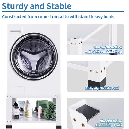 Washer And Dryer Pedestals With Storage Shelf,Assembly Required 2 Pack