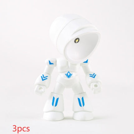 Cute LED Hero Table Lamp Mini Portable Cool Mecha Cute Robot Night Light Bedroom Home Decoration Kids Boys Gifts