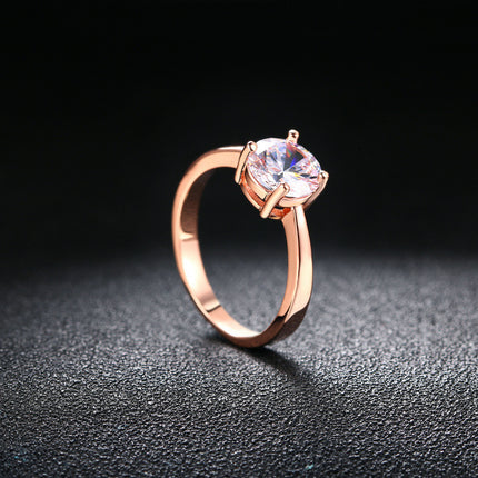 Rose gold and zircon ring