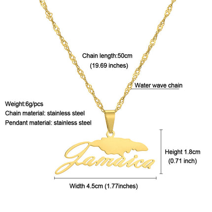 All-match Jamaica Map Geometric Pendant Necklace