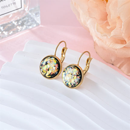 New Sequin Rhinestone Earrings Fashion Stainless Steel Jewelry For Women