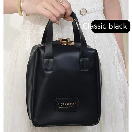 Shell Shape PU Leather Cosmetic Bag Waterproof Letter Makeup Pouch Bag Multifunction Carry-on Makeup Tote Travel Wash Bags