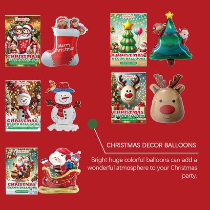 Dowmoo Christmas Balloon Balloon Standing Santa Claus Reindeer Christmas Tree Event Atmosphere Decoration