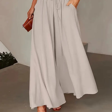 Polka Dot Print Trousers Fashion Loose Elastic Waist Wide-leg Pants Women's Clothing