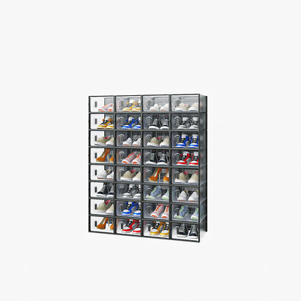 Black, 32PCS, 33x23x14cm, Shoebox, Plastic, Grid, Free Combination