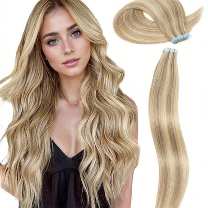 Double Pull Full Virgin Real 50g Hair Extension Long With Weft Invisible Skin Weft 20 Thick Seamless Human Hair