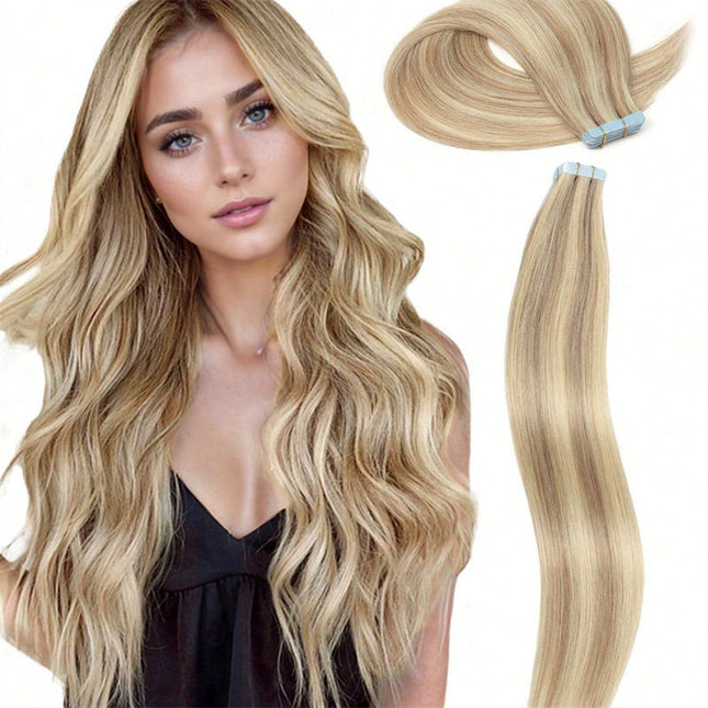 Double Pull Full Virgin Real 50g Hair Extension Long With Weft Invisible Skin Weft 20 Thick Seamless Human Hair