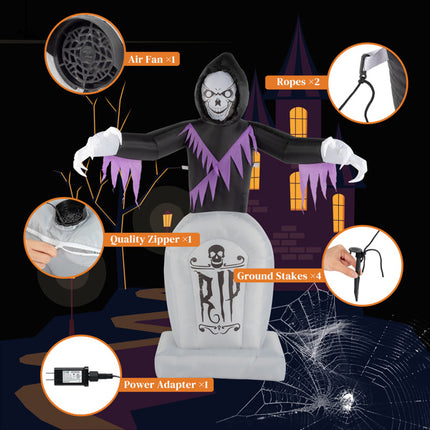 Grim Reaper And Grave, Halloween Inflatable Decoration 12V