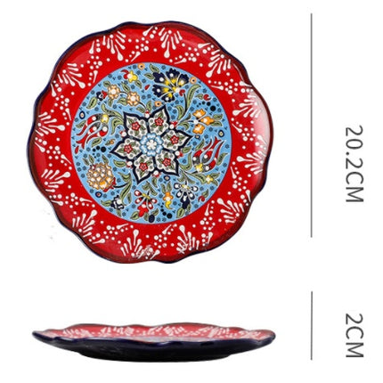 Underglaze Ceramic Tableware Bohemian Household Dishes