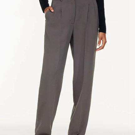 High Waist Straight Trousers With Pockets Wide Leg Casual Pants For Women