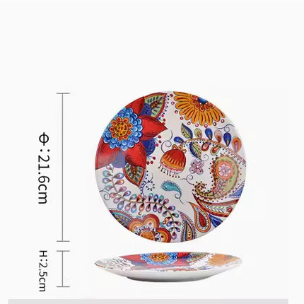 Underglaze Ceramic Tableware Bohemian Household Dishes