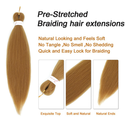 Easy Braids Ombre Braiding Hair Pre Stretched Long Braid 20Inch Professional Braid Hair Extensions Synthetic Crochet Twist Braids Ombre Braiding Hair (1b/bug/pink#-3PCS)