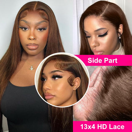 mengkai 26 Inch 13X6 HD Lace Front Wigs Human Hair Pre Plucked 13x6 Straight Lace Front Wigs Human Hair Frontal Wigs for Women Human Hair Straight Frontal Wigs Human Hair with Baby Hair