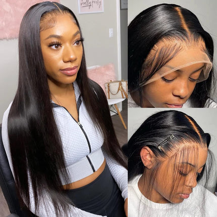mengkai 26 Inch 13X6 HD Lace Front Wigs Human Hair Pre Plucked 13x6 Straight Lace Front Wigs Human Hair Frontal Wigs for Women Human Hair Straight Frontal Wigs Human Hair with Baby Hair
