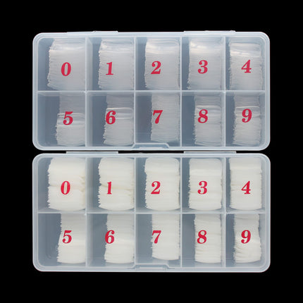 Full Cover Acrylic False Nail Tips, 500PCS Fake Nail Shape Artificial False Nails Tips 10 Sizes with Case for Nail Art Salons and Home DIY (Natural)