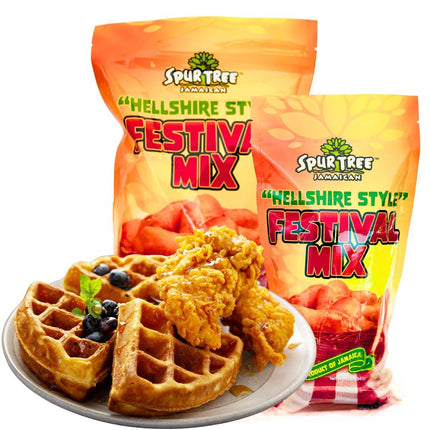 Spur Tree Jamaican Hellshire Style Festival Mix - Seasoned Coating for Crispy Flavor - Frying Magic for Deliciously Easy Meals - 12 Oz (2-Pack)