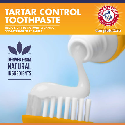 Arm & Hammer Complete Care Dog Dental Kit 2.5oz Chicken Flavored Dog Toothpaste, Double Side Dog Toothbrush, Rubber Dog Finger Brus Arm & Hammer Baking Soda Enhanced Formula