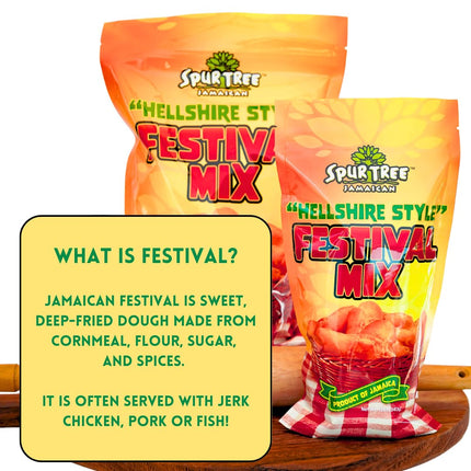 Spur Tree Jamaican Hellshire Style Festival Mix - Seasoned Coating for Crispy Flavor - Frying Magic for Deliciously Easy Meals - 12 Oz (2-Pack)