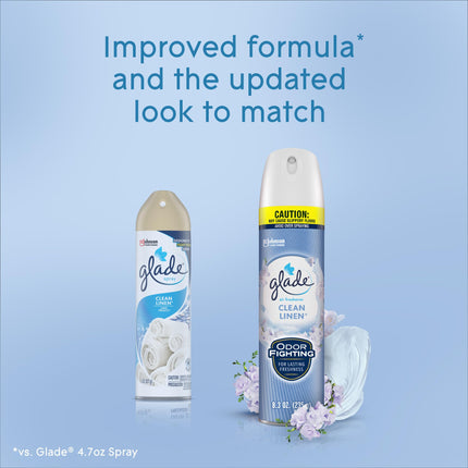 Glade Air Freshener Room Spray, Clean Linen, 8.3 oz, 6 Count