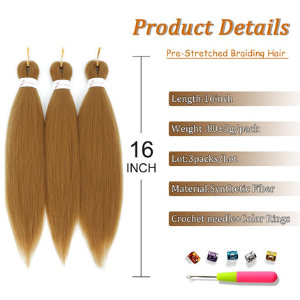 Easy Braids Ombre Braiding Hair Pre Stretched Long Braid 20Inch Professional Braid Hair Extensions Synthetic Crochet Twist Braids Ombre Braiding Hair (1b/bug/pink#-3PCS)