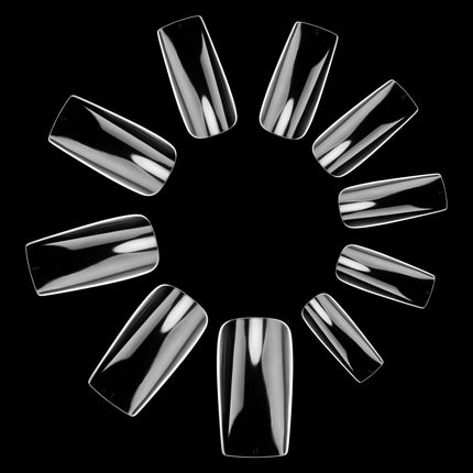 Full Cover Acrylic False Nail Tips, 500PCS Fake Nail Shape Artificial False Nails Tips 10 Sizes with Case for Nail Art Salons and Home DIY (Natural)