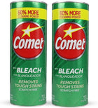 Comet Cleaner 2 Pack (21 oz Each) Powerful Surface Cleaner for Bathroom & Kitchen Tough Stain Remover Deodorizer & Freshener 50% More Cleaning Power Includes Landsing Bundled w Ship Bag