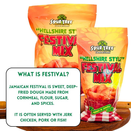 Spur Tree Jamaican Hellshire Style Festival Mix - Seasoned Coating for Crispy Flavor - Frying Magic for Deliciously Easy Meals - 12 Oz (2-Pack)