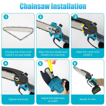 1Pc 2 In 1 8in Cordless Electric Pole Saw And Mini Chainsaw With Extension Poles 2Pcs 21V 3.0Ah Batteries Adjustable Length Chain Saw With Auto Oiler Safety Switch For Wood Cutting