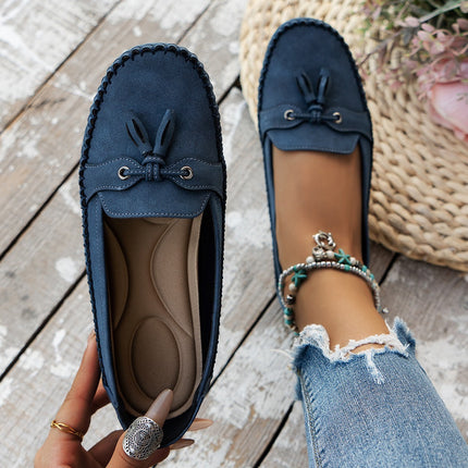 Women's Round Head Loafers Fashion Non-slip Soft Comfortable Flats Shoes