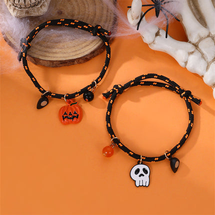 Halloween Bracelet Halloween Pumpkin Ghost Love Magnetic Couple Rope Bracelet