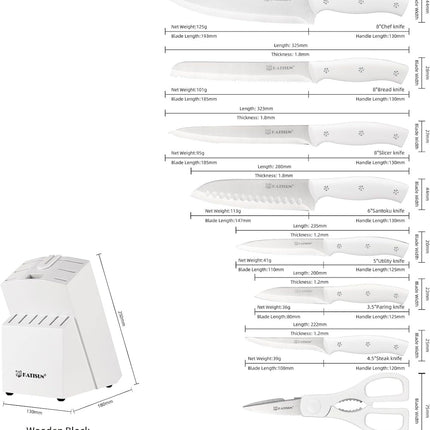 High Carbon Stainless Steel Snow Kitchen Knife Set