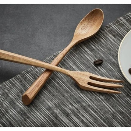 Japanese Style Wooden Spoon And Fork Set