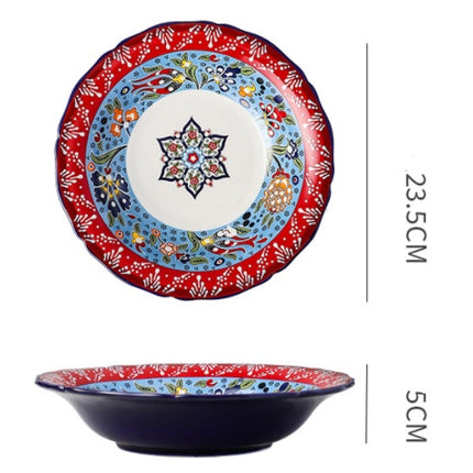 Underglaze Ceramic Tableware Bohemian Household Dishes