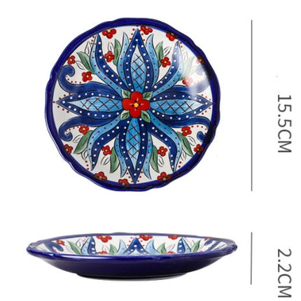 Underglaze Ceramic Tableware Bohemian Household Dishes